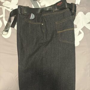 NWT big and tall black denim Jean shorts with matching belt size 48